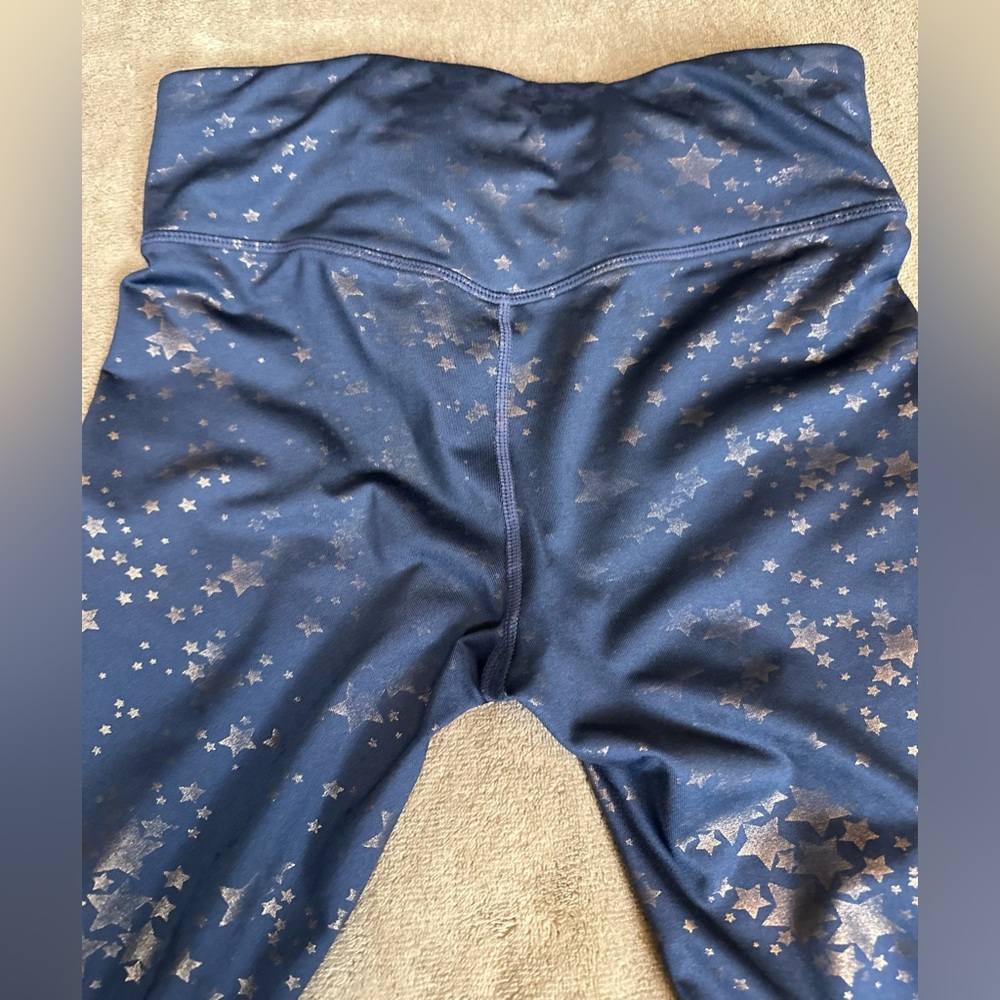 JoyLab Star Print Navy Sports Bra & Leggings Set Size M Preowned Workout Active - Picture 7 of 12